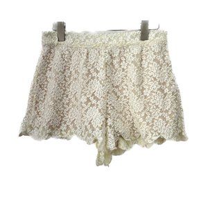 FREE PEOPLE Lace Mesh Stretchy White Short Size S